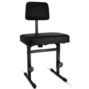 5 Core Piano Bench 3" Padded Cushioned Stool w Backrest Heavy Duty Musician Chair Height Adjustable