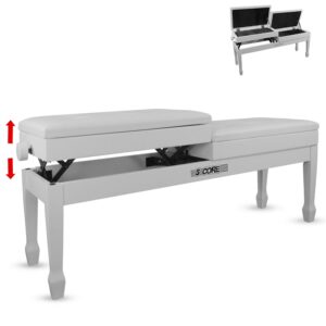 5 Core Duet Piano Bench 3.5 Inch Padded Cushioned Stool Wooden Heavy Duty Musician Chair w Storage