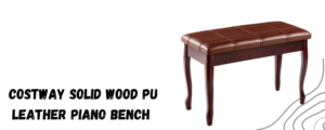The image shows Costway Solid wood PU leather piano bench