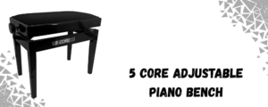 The image shows a 5 core adjustable piano bench